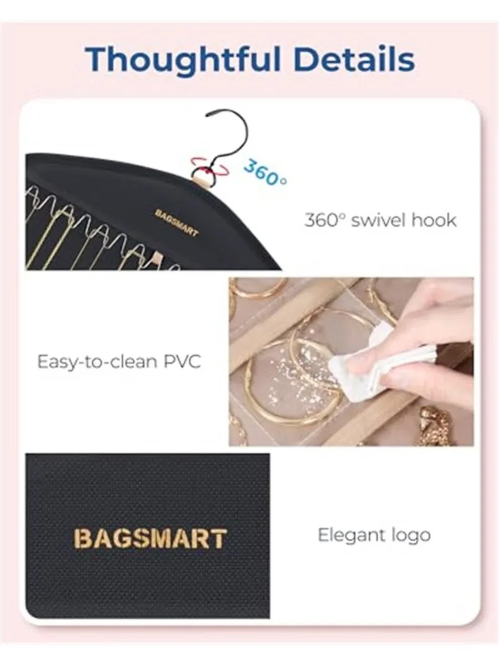 Hanging Jewelry Organizer Necklace Holder Earring Storage Door Organizer